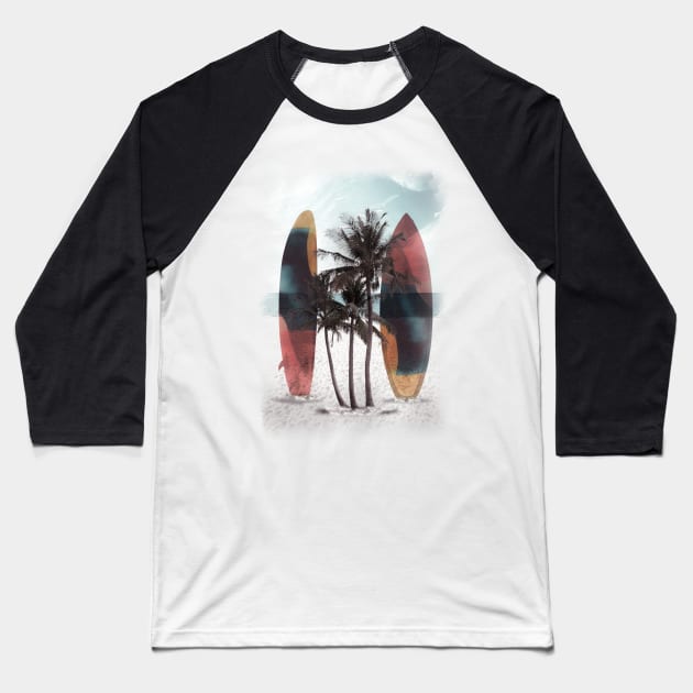 Surf Beach Baseball T-Shirt by maxha